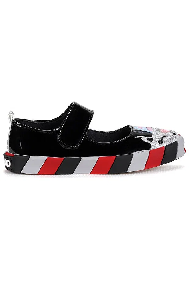 Детские балетки для девочек с липучкой Gilan Kiko Kids, Black — фото 4