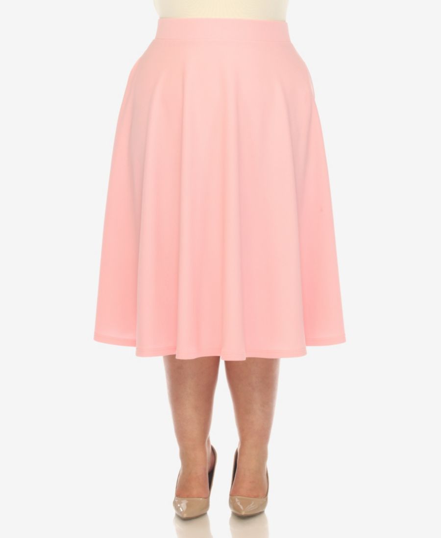 

Расклешенная юбка миди больших размеров White Mark, цвет cotton pin