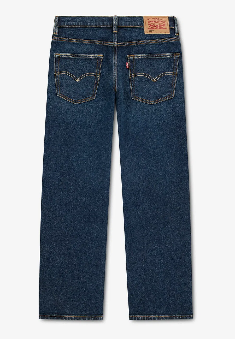 Детские джинсы Levi's Kids свободного кроя '555 RELAXED STRAIGHT' темно-синего цвета — фото 2