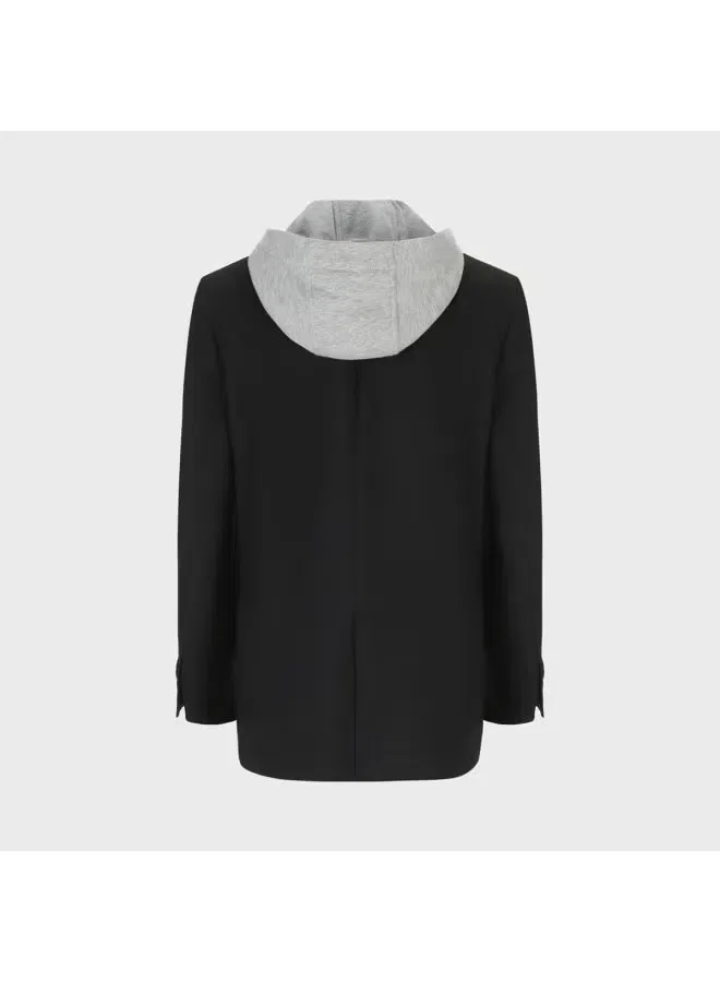Комплект из двух предметов с наплечниками, гибридный жакет-худи, Zara, черный/серый — фото 3
