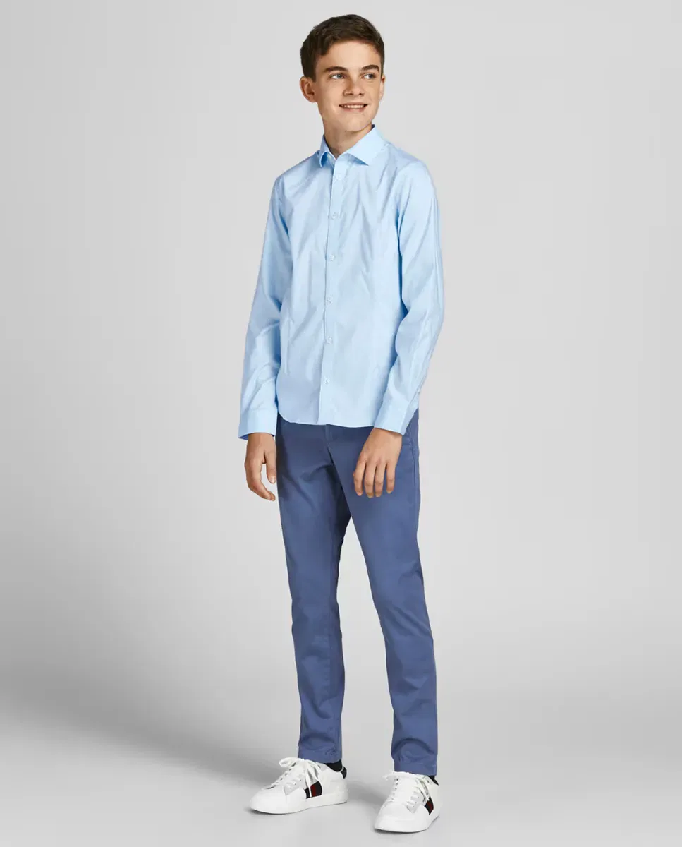 Детская рубашка с длинным рукавом Jack & Jones, Azul Claro