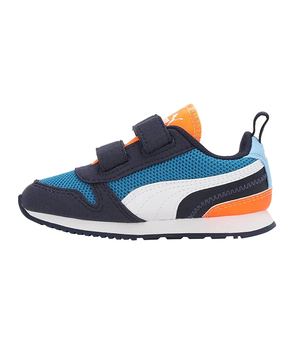 Детские кроссовки для мальчиков с низким профилем PUMA R78 V Inf, Mykonos Blue PUMA White Peacoat — фото 2