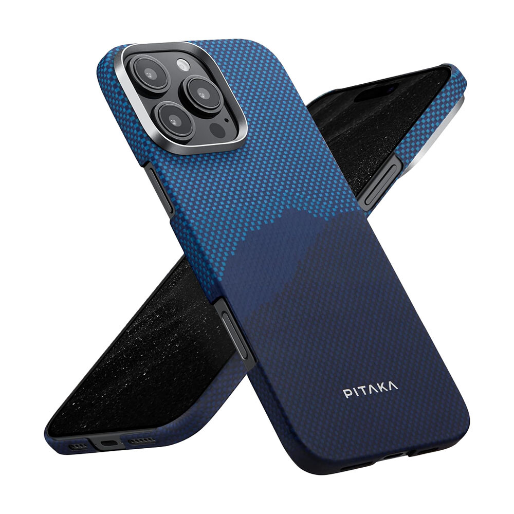 

Чехол Pitaka Tactile Woven для iPhone 16 Pro с MagSafe, Over the Horizon, Синий, Чехол Pitaka Tactile Woven для iPhone 16 Pro с MagSafe, Over the Horizon