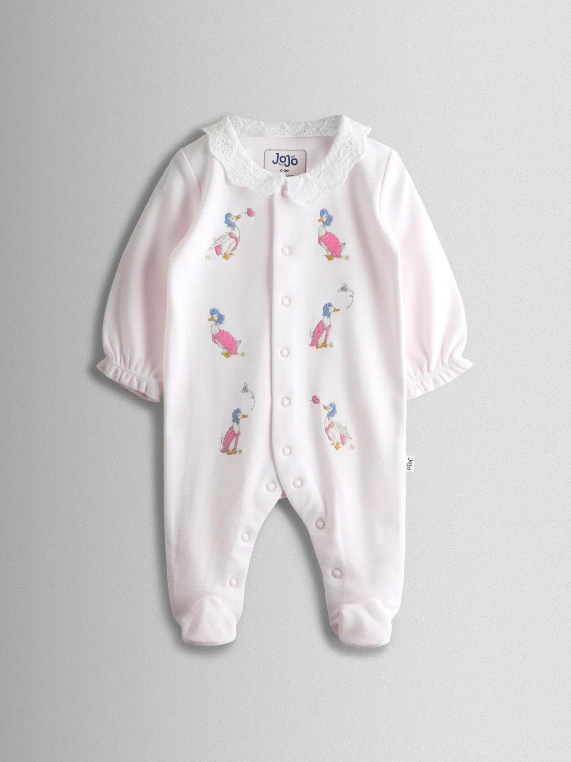 Комбинезон с вышивкой Jemima Puddle-Duck Jojo Maman Bébé, розовый — фото 2