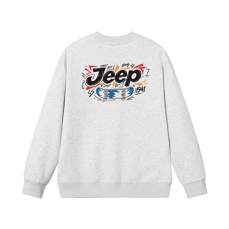 Детский свитшот с круглым вырезом, умеренной растяжимости, Jeep, Heather Grey