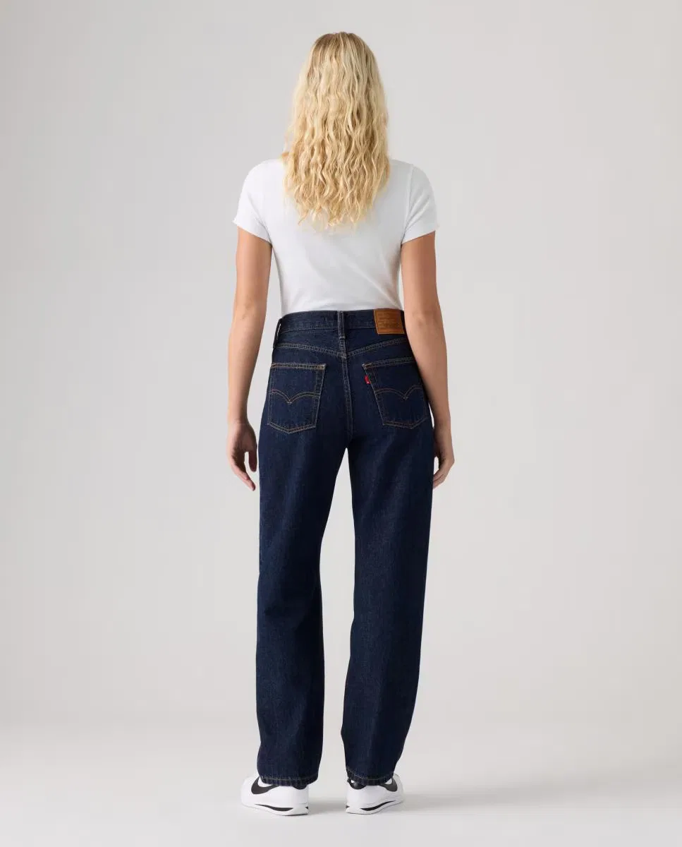 Женское прямые джинсы, Vaquero Recto Easy Dad Tiro Alto, Levi's, Azul índigo — фото 2