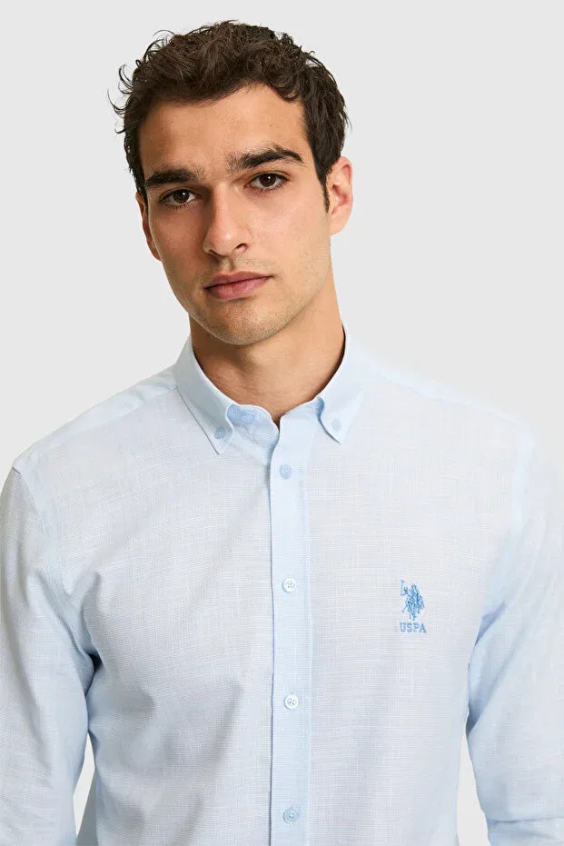 Мужская рубашка с длинным рукавом U.S. Polo Assn., Light Blue — фото 2