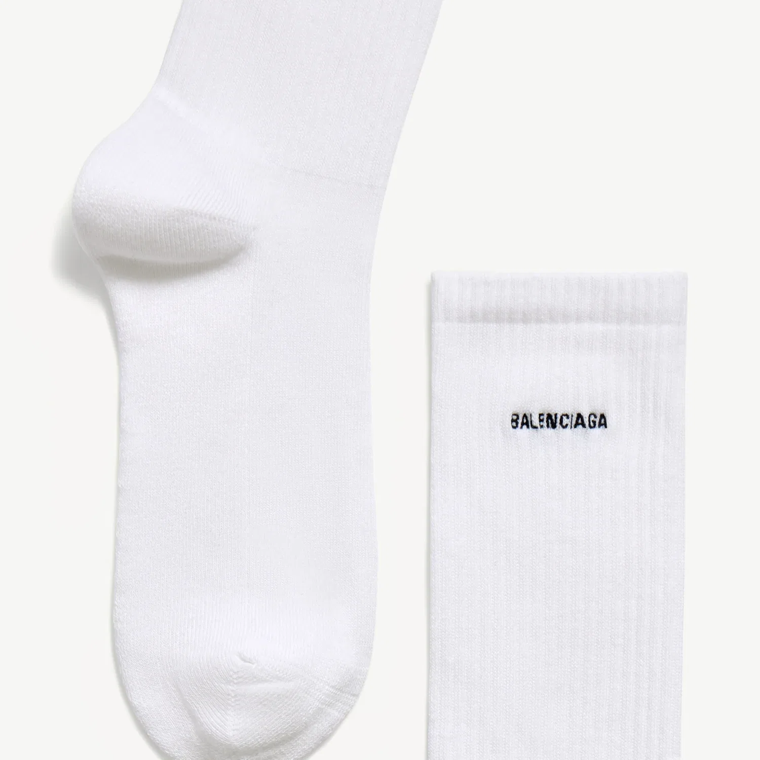 Мужские носки с логотипом Balenciaga бело-черные, белый — фото 3