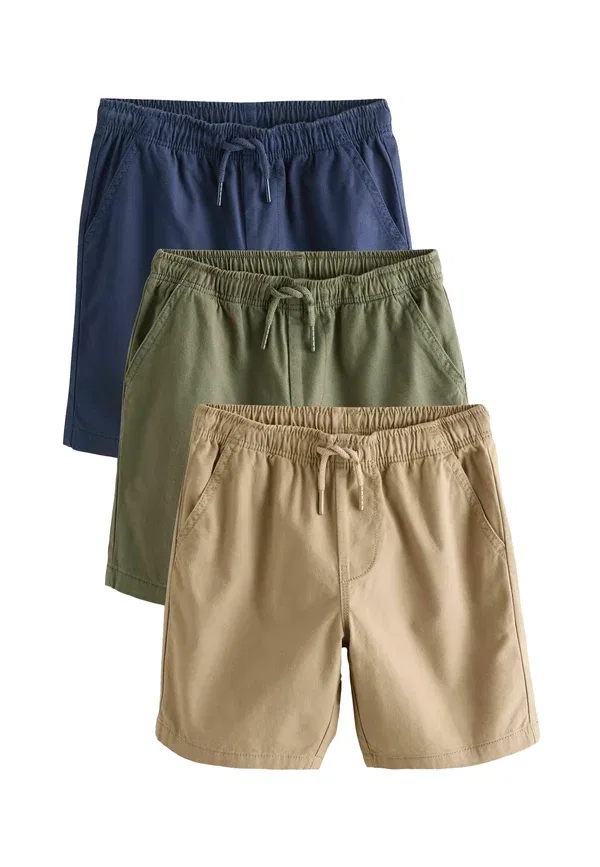 Шорты хлопковые Regular fit - pull on pack 3 Next, Navy, Khaki, темно-синий/хаки