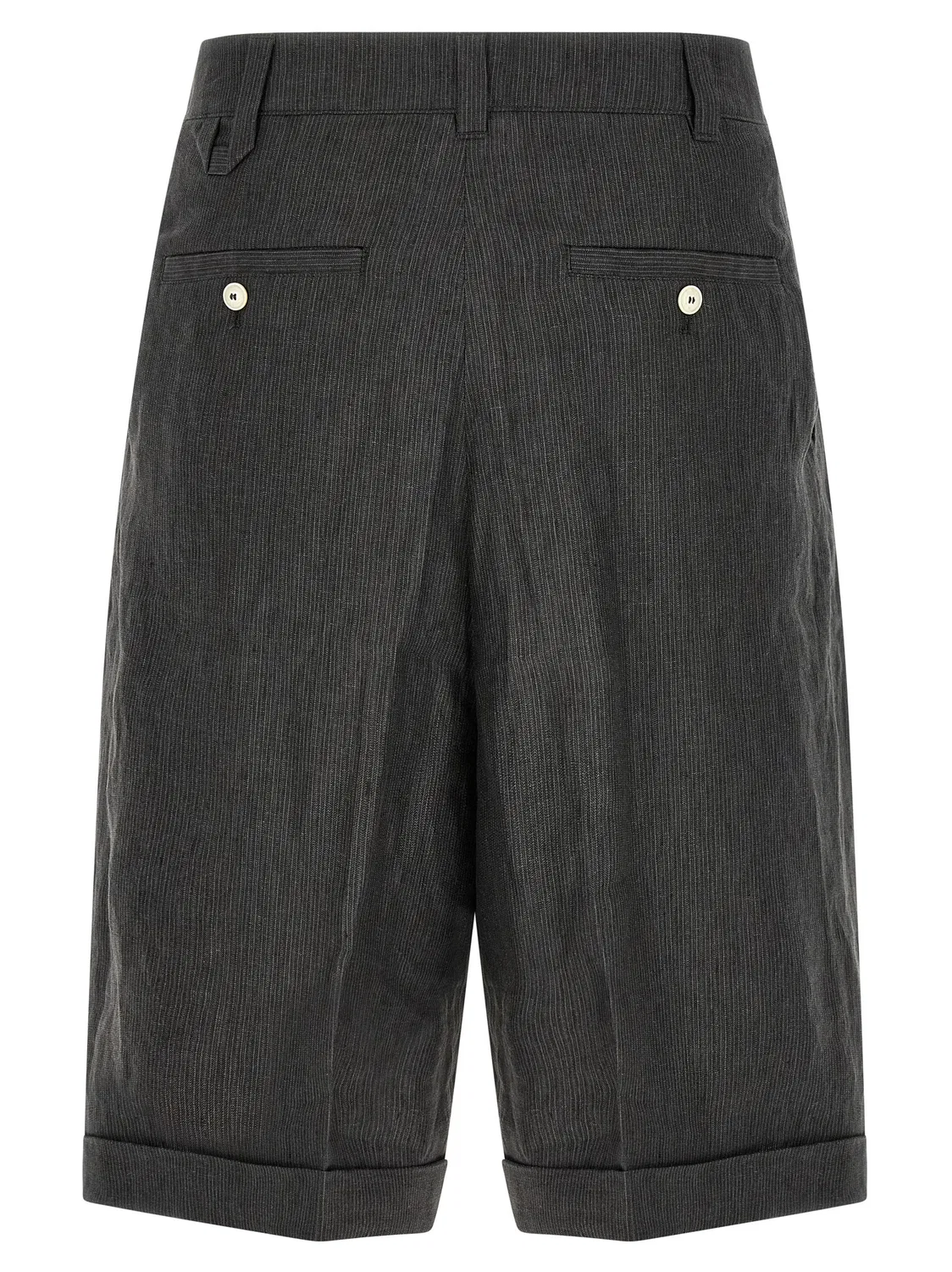 Мужские шорты-бермуды из льна с микроузором Le Short Pastro Jacquemus, Gray — фото 2