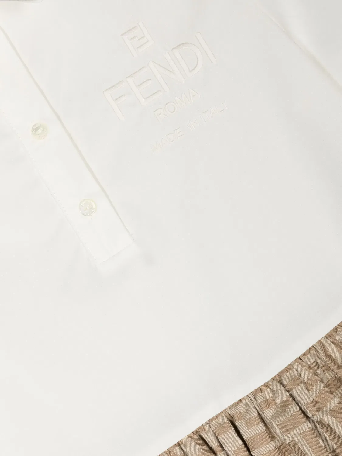 Платье с расклешенным низом и жаккардовым узором FENDI, нейтральные — фото 3