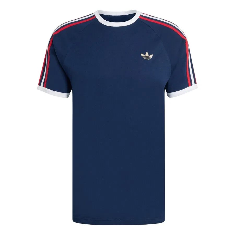 Футболка ADIDAS ORIGINALS «3 полоски» темно-синего цвета