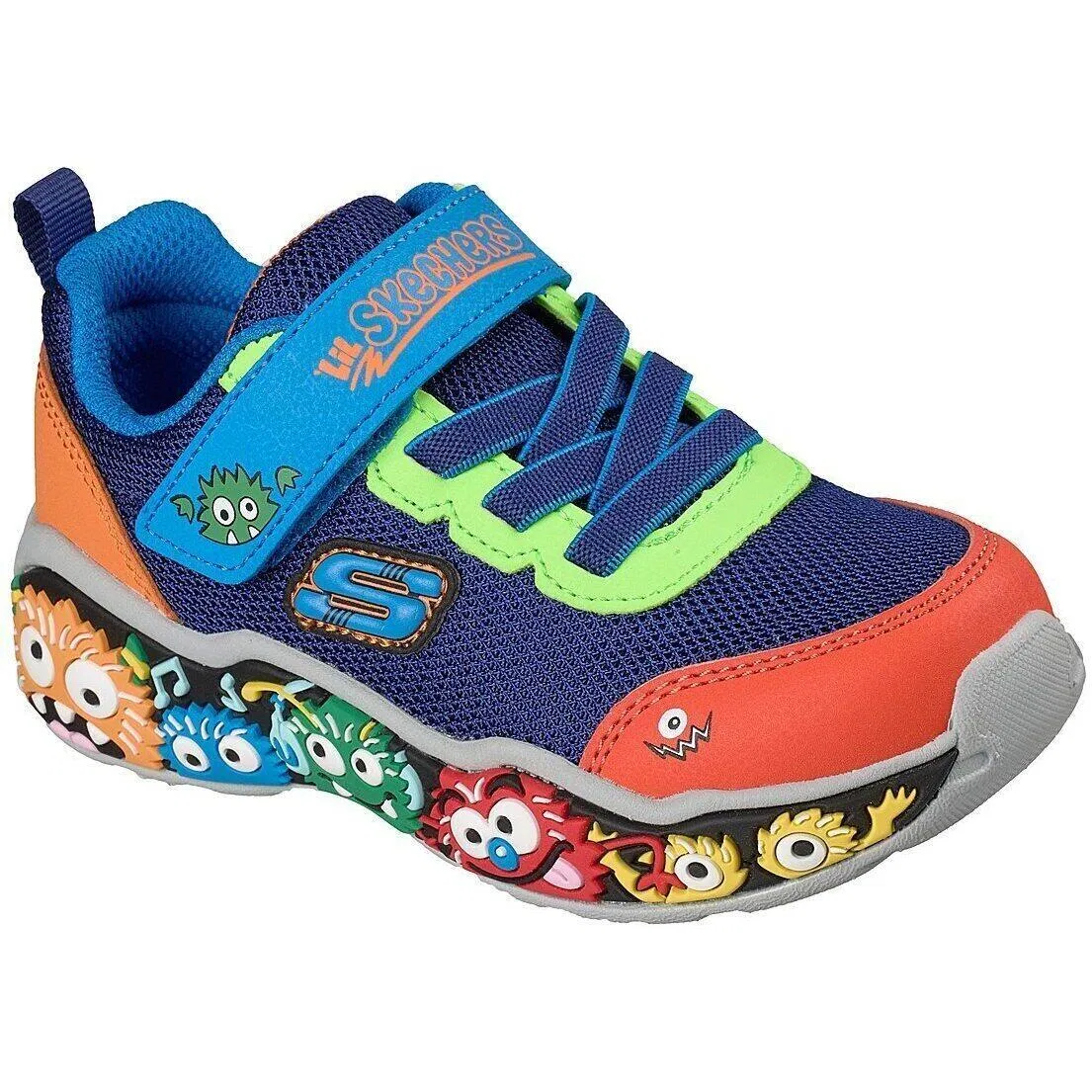 Детские кроссовки Skechers Play Scene, Blau Mango Fluoreszierendes Korallenorange