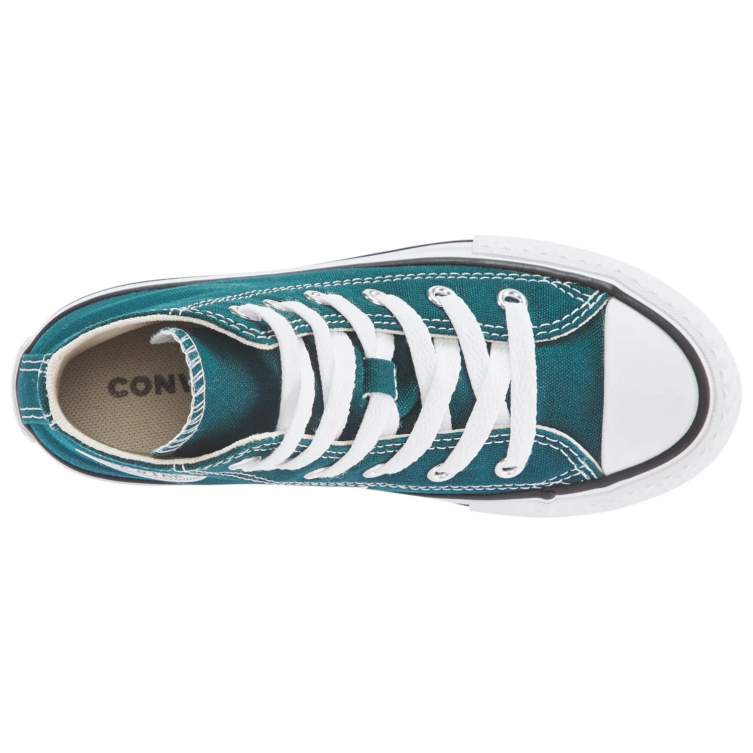 Детские кеды на шнуровке Converse, Darkly Jaded/White/Natural Ivory — фото 4