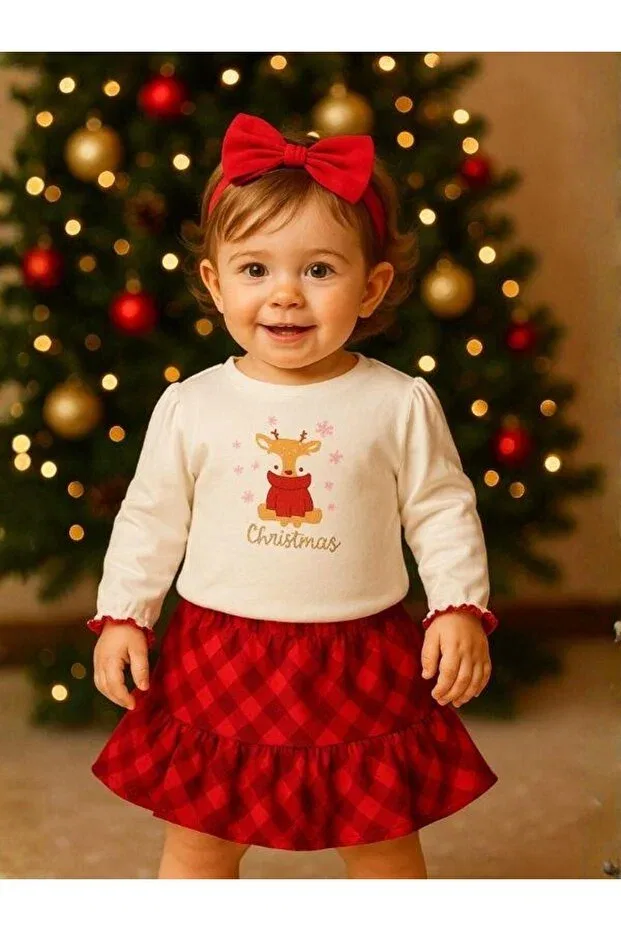 Детский комплект для девочек с принтом Zekids, Red
