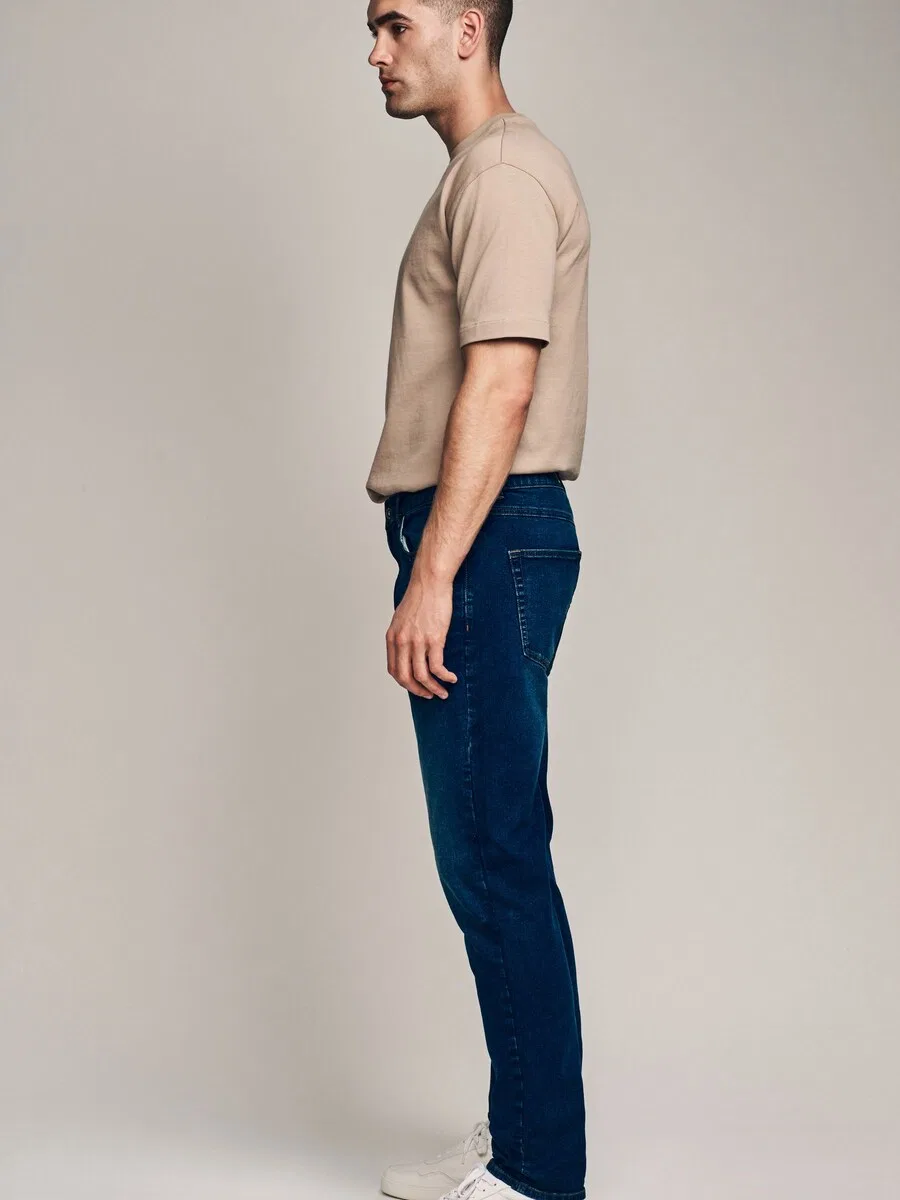 Джинсы Next Slim fit 'Essential' темно-синего цвета — фото 4