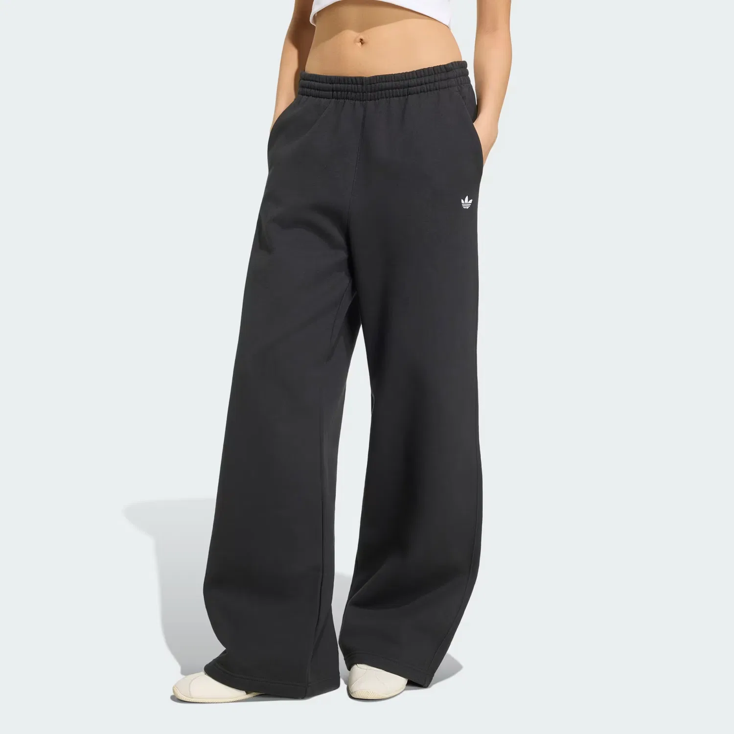 Женские брюки широкого кроя из мягкого флиса Essentials Wide Leg Pant Fleece Adidas Originals, черный
