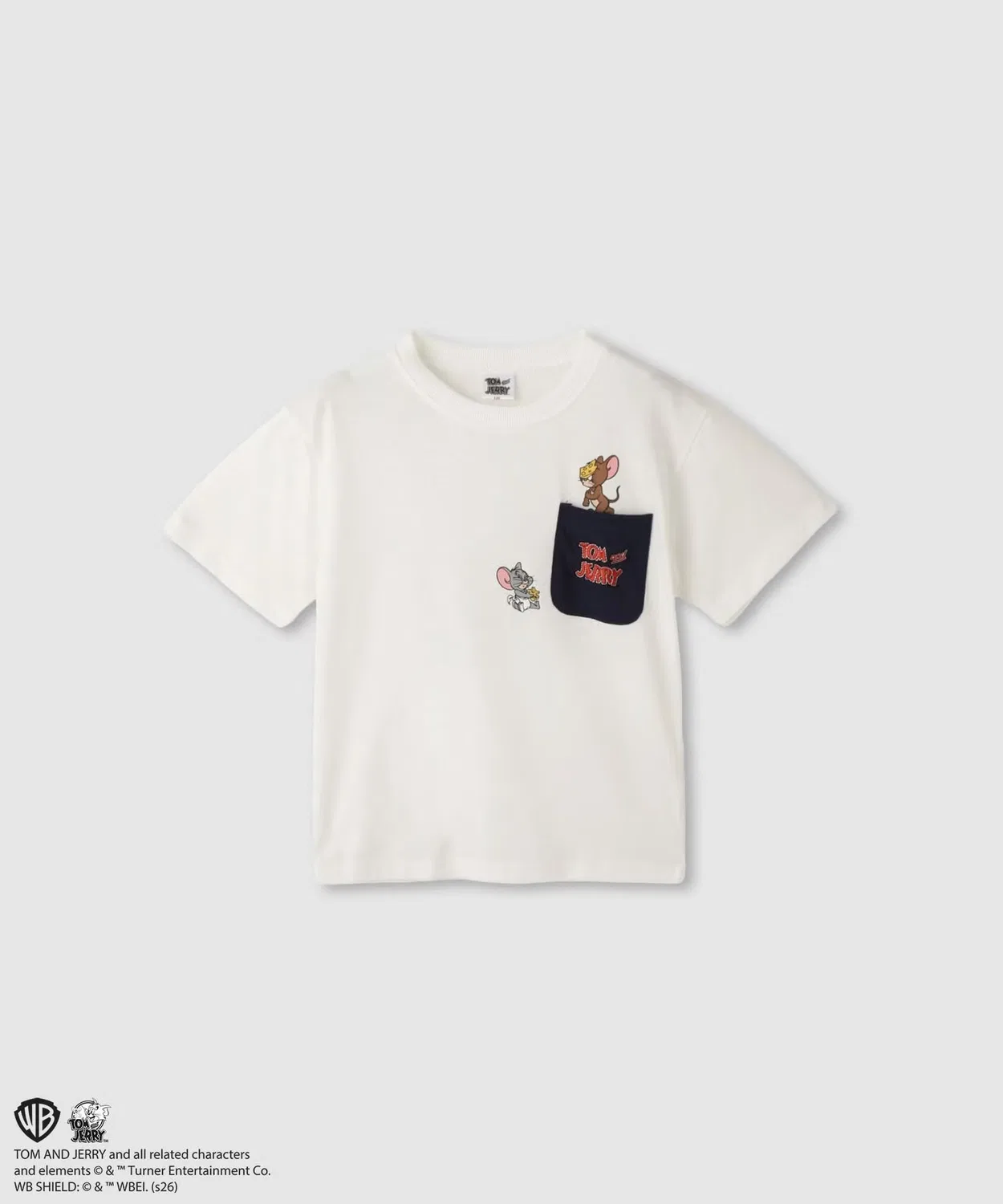 Детская футболка с принтом Pocket Character TOM&JERRY, Off White