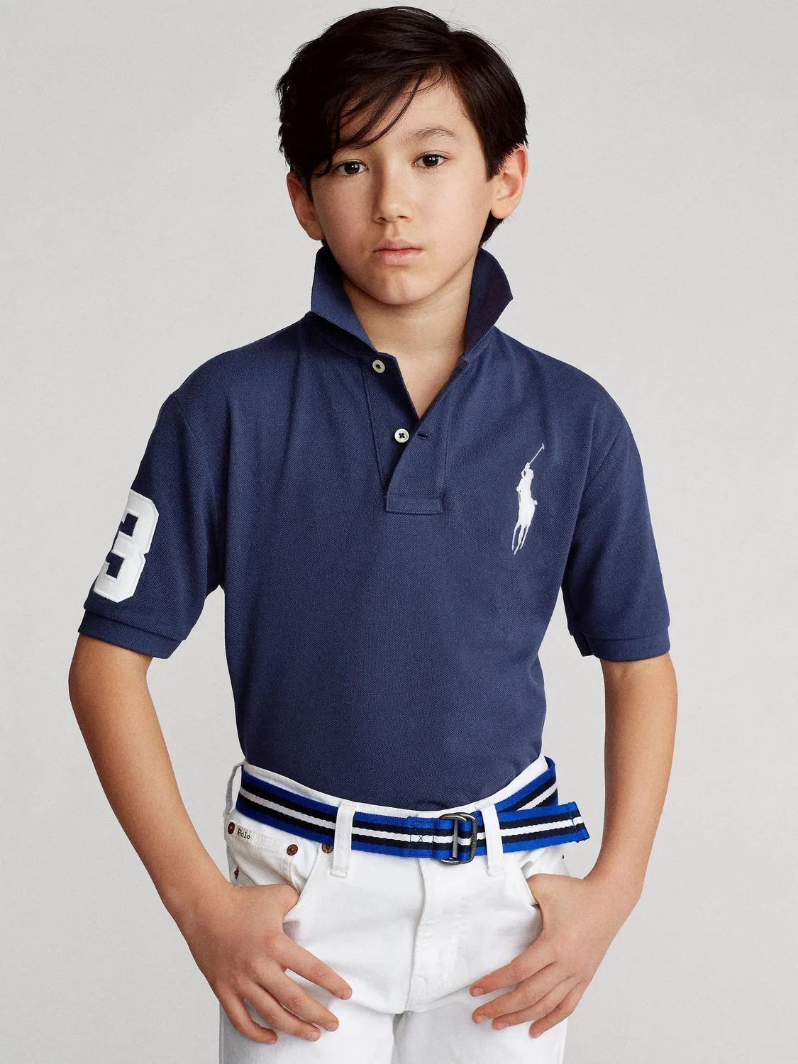 Поло, Slim Fit Polo Ralph Lauren, темно-синий