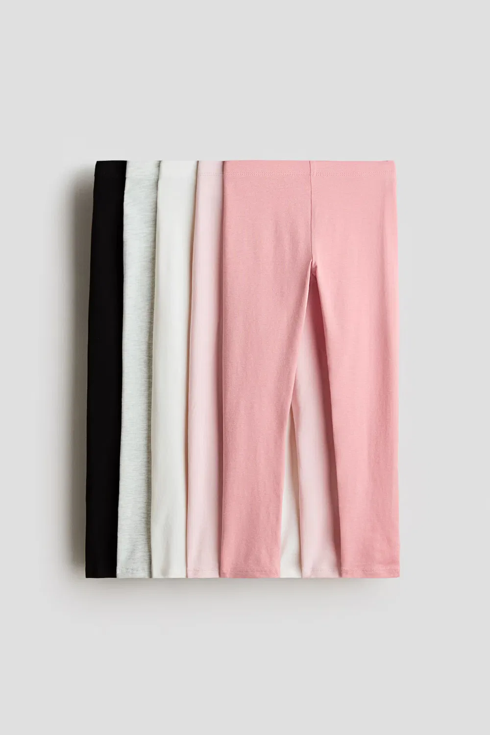 5 хлопковых леггинсов в упаковке H&M, Schwarz/Hellgrau/Rosa
