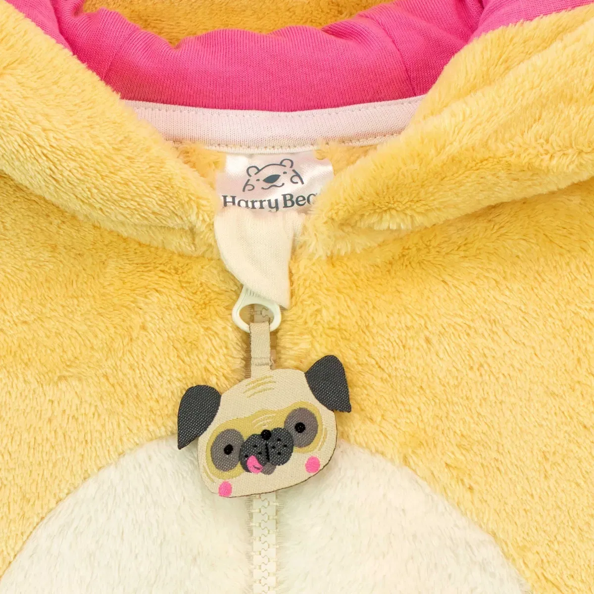 Детский комбинезон из флиса с принтом мопса Harry Bear, Yellow — фото 2