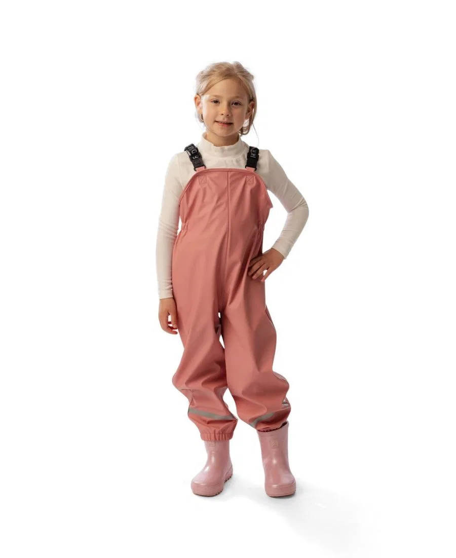 Детский дождевик-комбинезон с бретелями, модель Rain Overalls Deux par Deux, Pink