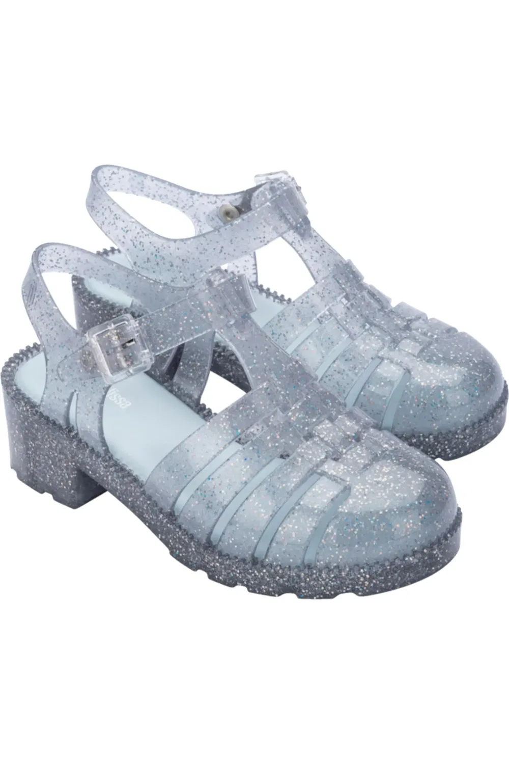 Детские сандалии рыбацкие с ароматом Posession Mini Melissa, Glitter Clear/Blue