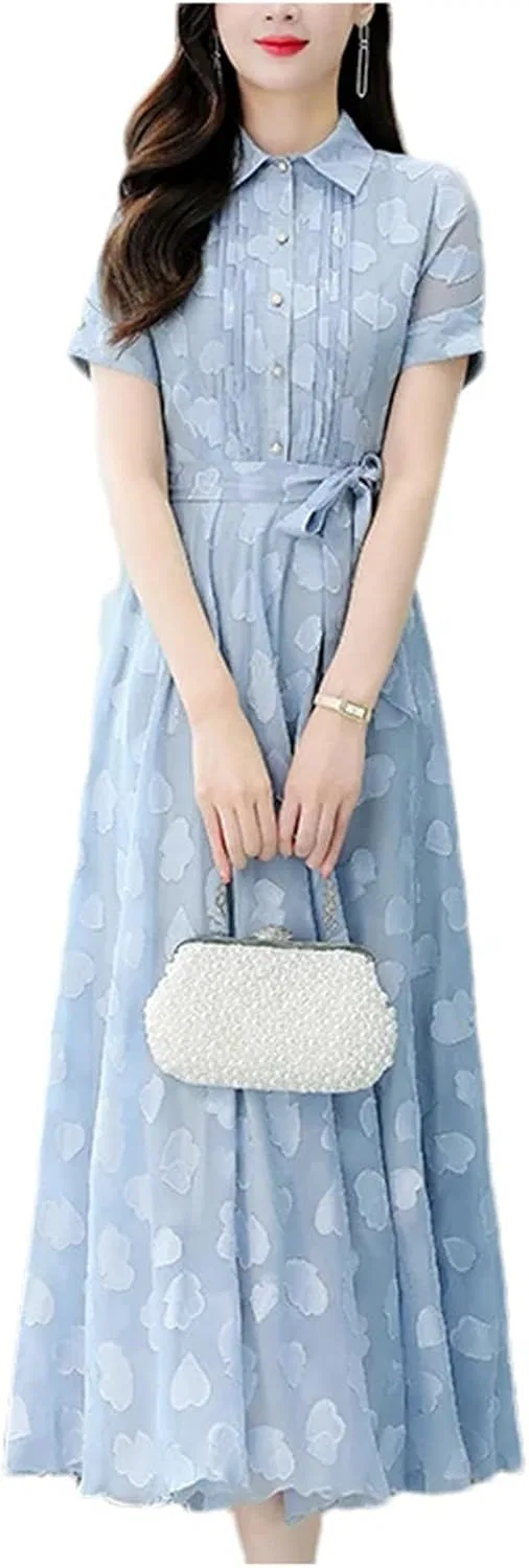Женское летнее платье-макси с запахом Chiffon, Lavender