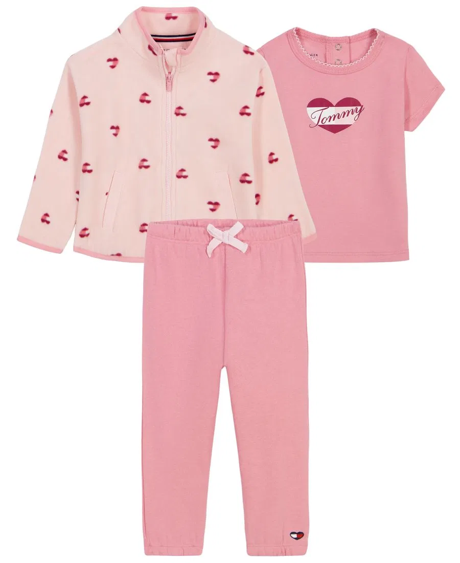 Комплект из 3 предметов: куртка, футболка и штаны Tommy Hilfiger, Pink — фото 4
