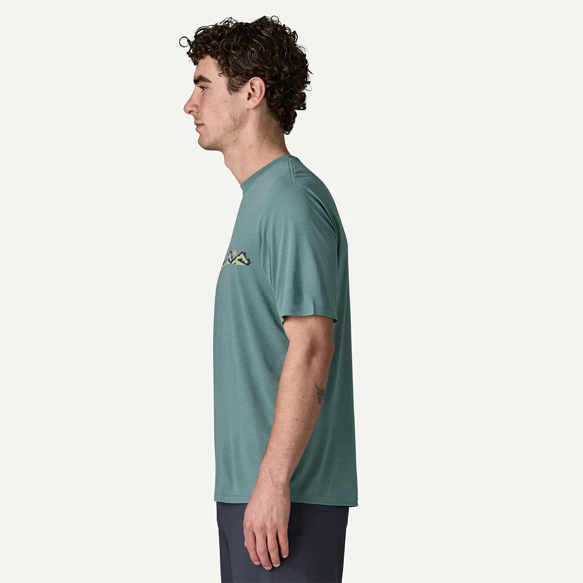 Мужская футболка с принтом Capilene Cool Trailcheck Daily Shirt Patagonia, Blue Sage/Light Blue Sage X-Dye — фото 2