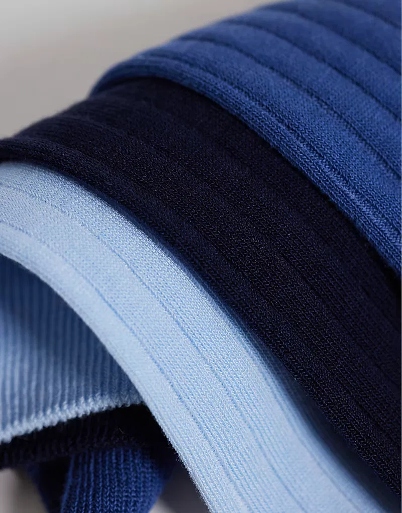 Носки высокие в рубчик с логотипом Icon 3 шт Polo Ralph Lauren, синий — фото 3