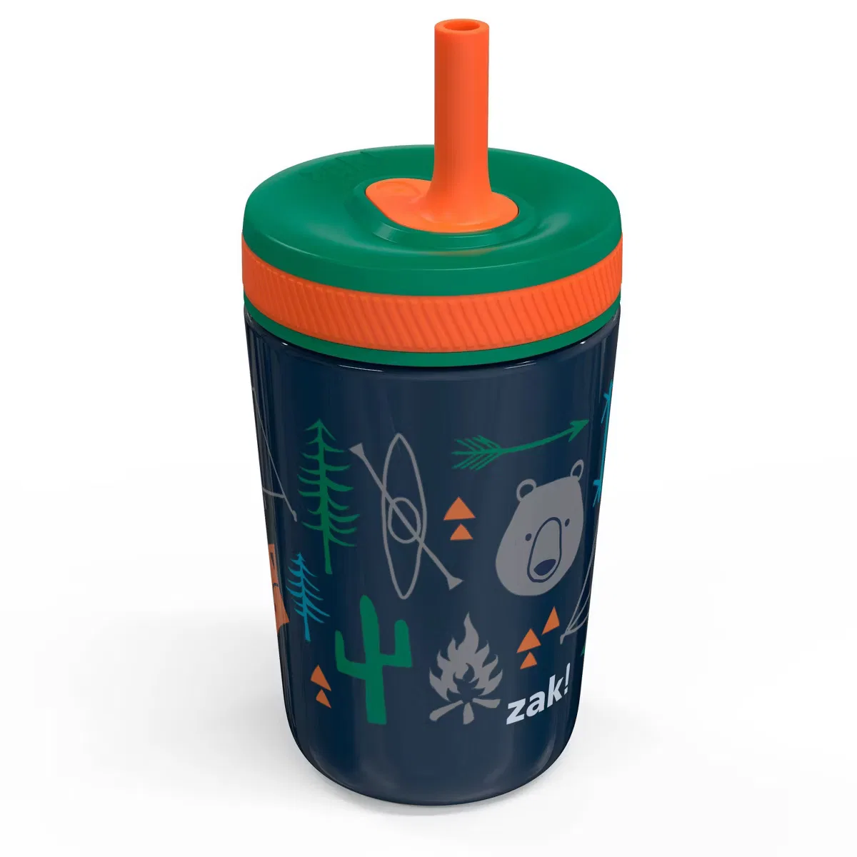 Детский термостакан с трубочкой 350 мл из нержавеющей стали Kelso Tumbler Zak Designs, Camp — фото 3