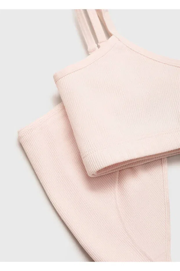 Детский комплект нижнего белья для девочек хлопковый Mango Kids, Pink — фото 4