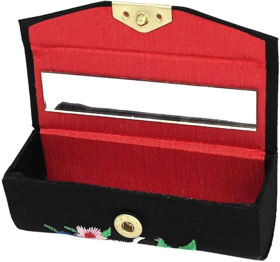 Косметичка для помады, вышивка цветочная, 8.5x3x3 см Generisch