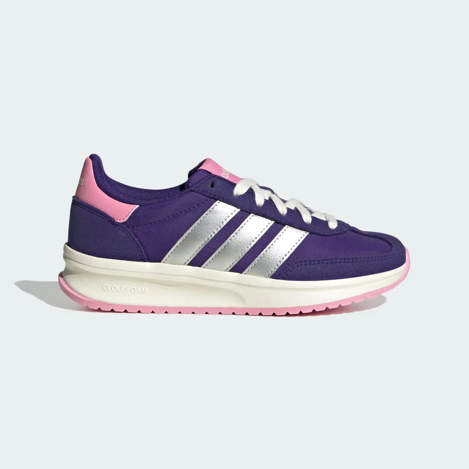 Детские кроссовки с амортизацией Cloudfoam Run 70s 2.0 Adidas Sportswear, фиолетовый/серебристый металлик