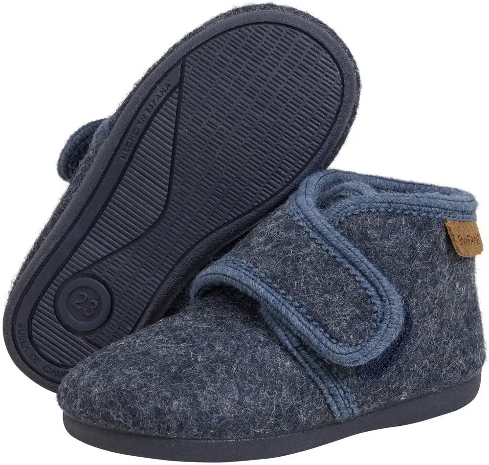 Домашние тапочки детские с застежкой-липучкой Slippers Wool Hook and Loop En Fant, синий — фото 3