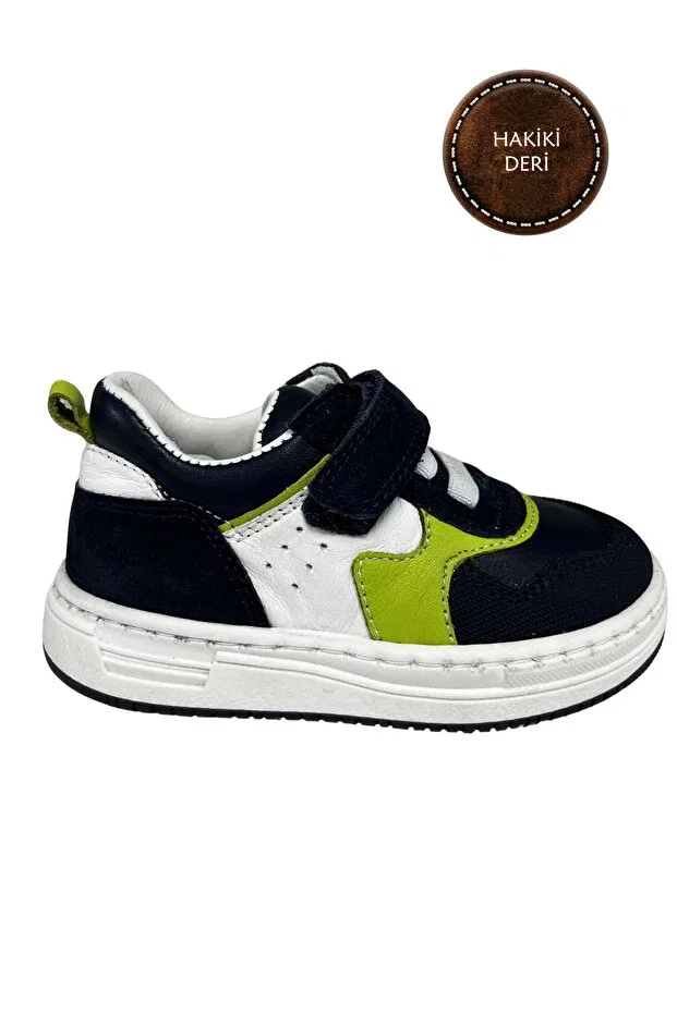 Детские туфли для девочек с ортопедической стелькой Şenler Bebe World Kids, Navy Blue-White-Pistachio Green