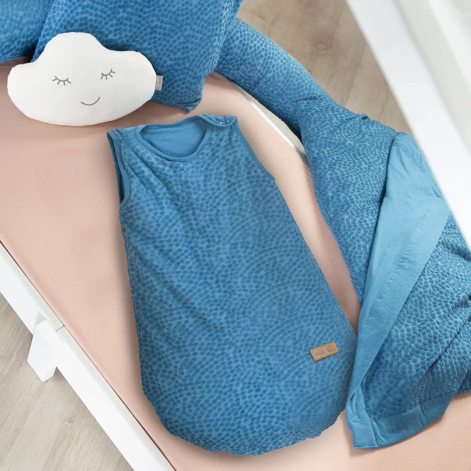 Спальный мешок для младенцев хлопковый Seashells Indigo Roba, синий — фото 2