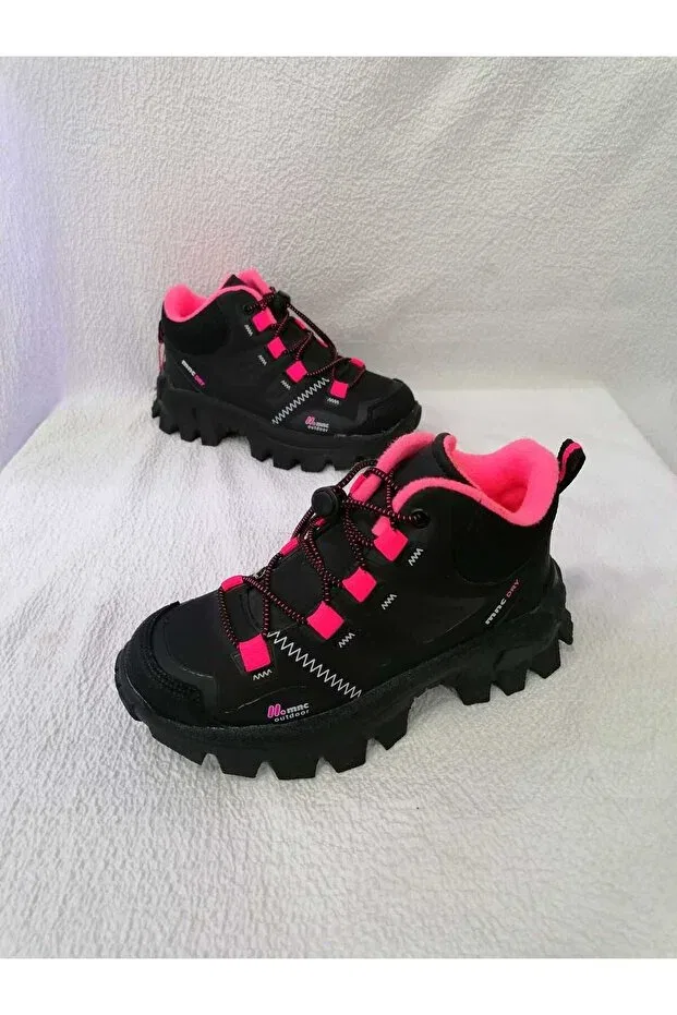 Детские ботинки для девочек с принтом Özgür Kids, Black Neon Fuchsia