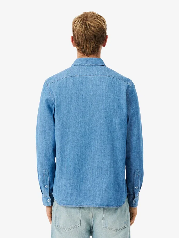 Джинсовая рубашка с длинным рукавом CH2591 LACOSTE, Royal Blue — фото 3
