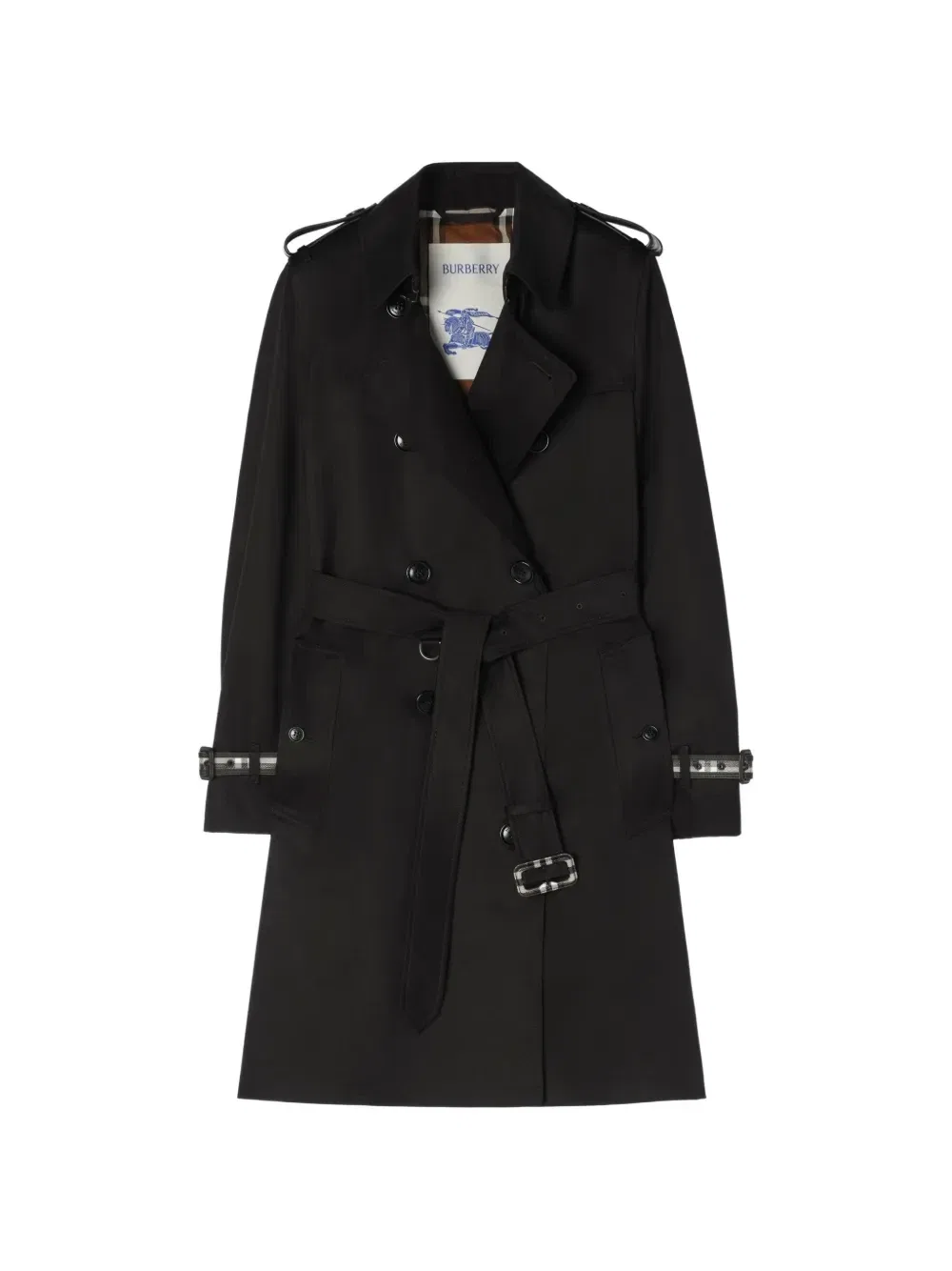 Габардиновый тренч Kensington длины миди BURBERRY, черный