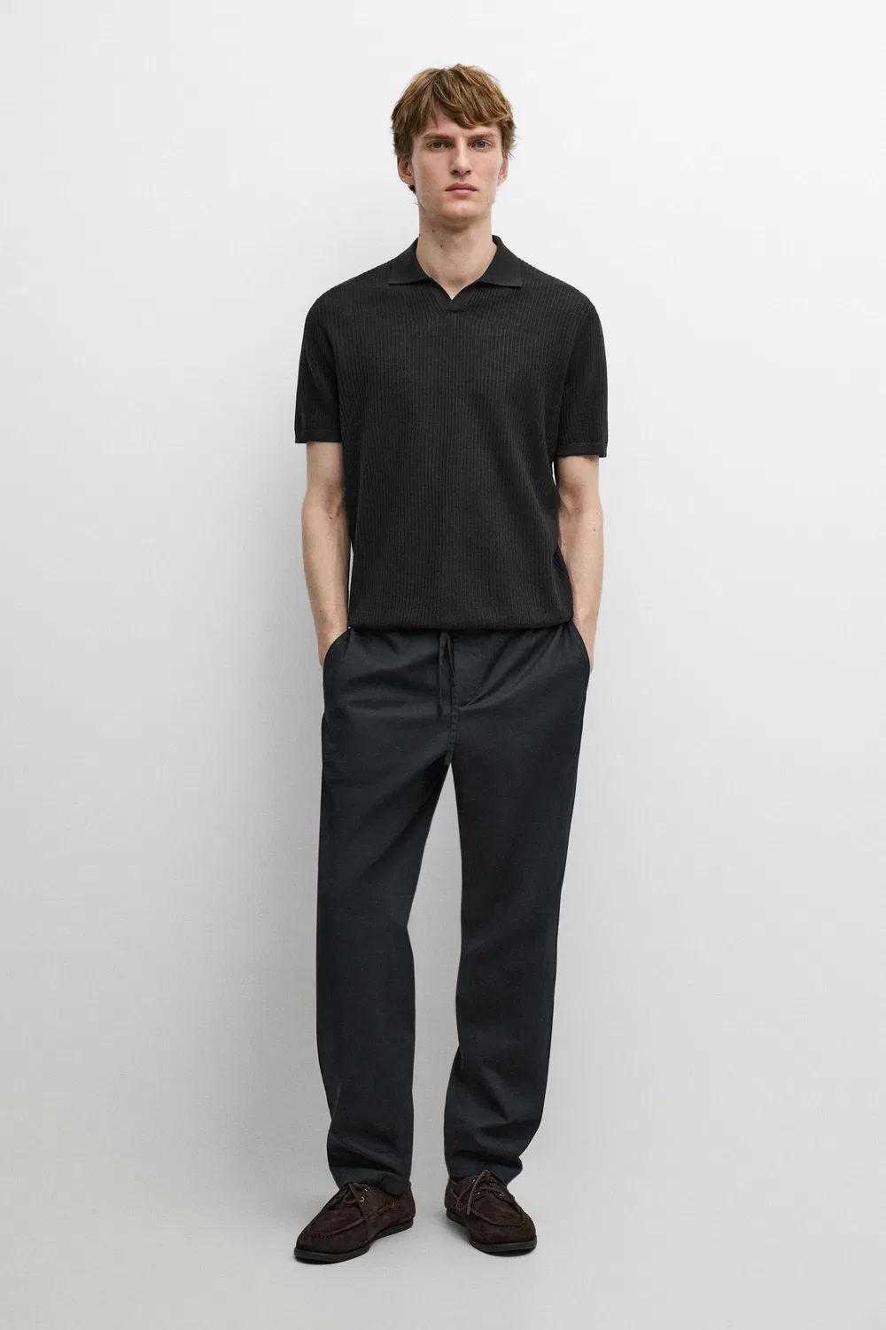 Спортивные брюки Massimo Dutti, для повседневной носки, темно-синий