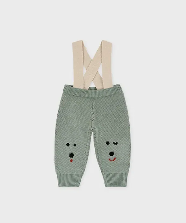 Детские штаны-подтяжки из трикотажа MOGU, mint, Socks Appeal