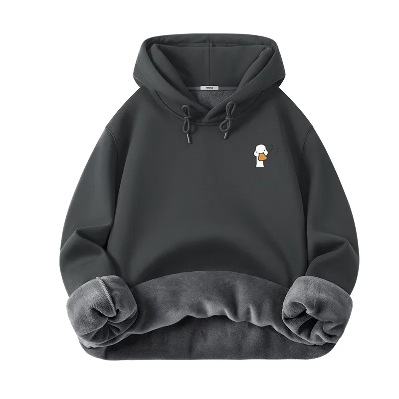 Детский свитшот с капюшоном на флисовой подкладке MINISO, Heavyweight Fleece-Lined Hooded Dark Gray (Eagle Work Chest Logo)