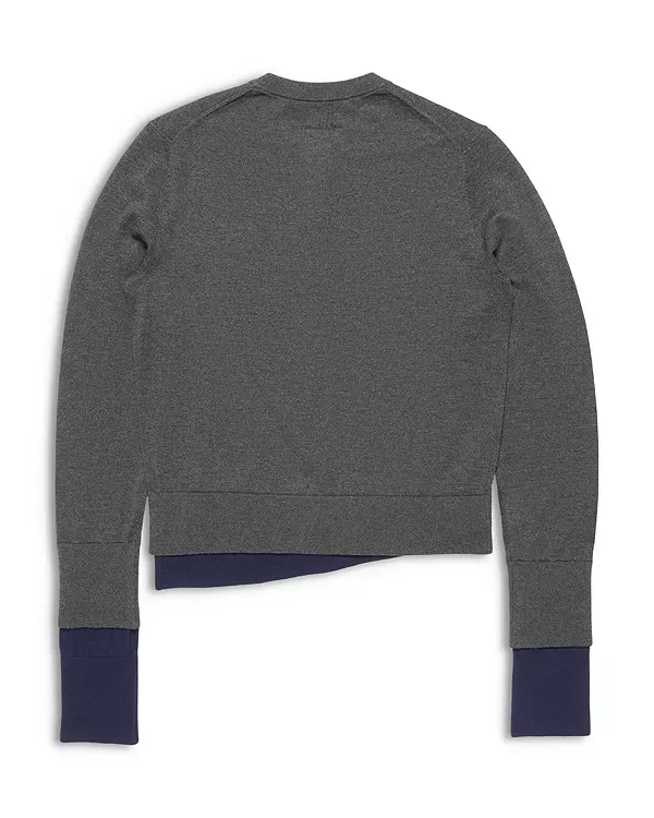Женский свитер-кардиган с многослойным эффектом Acne Studios, Dark Grey/Multi — фото 2