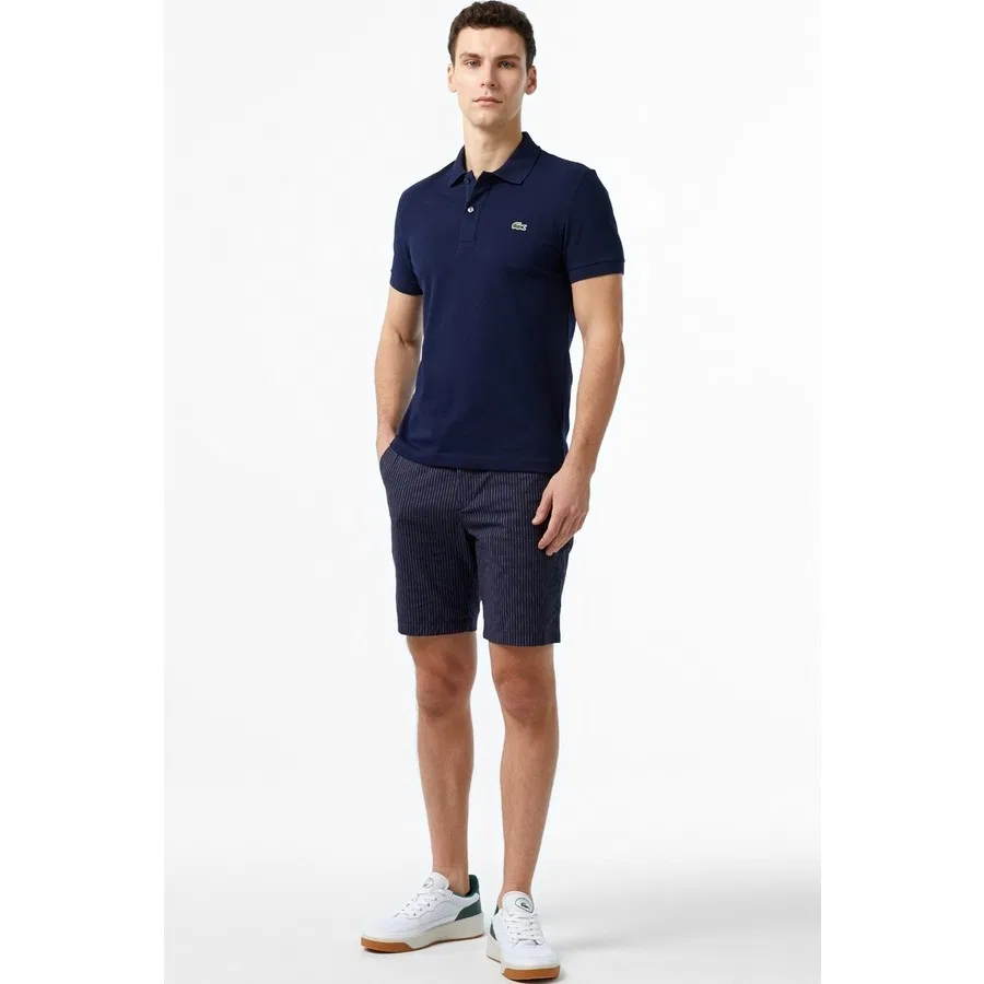 Мужские шорты-бермуды с принтом в полоску Lacoste, Темно-синий — фото 4