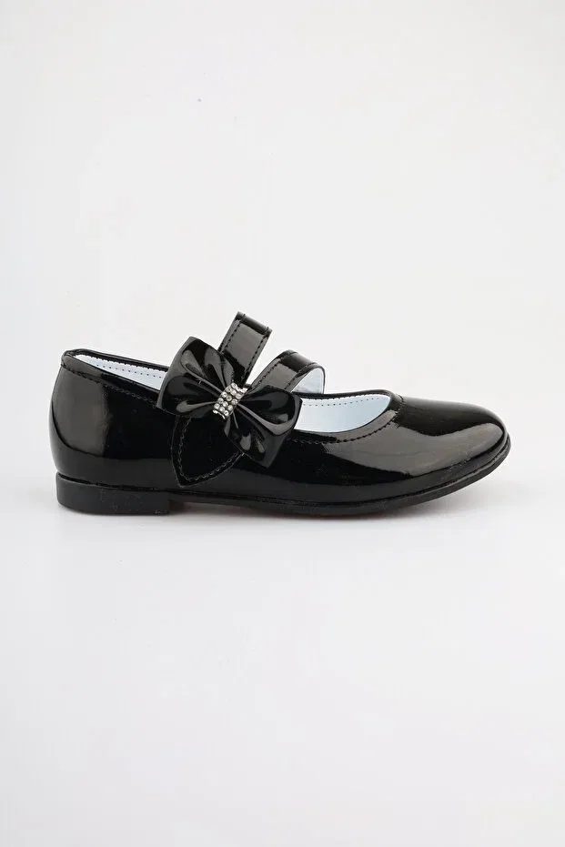 Детские балетки для девочек с принтом Moon Glow, Black Patent Leather — фото 4