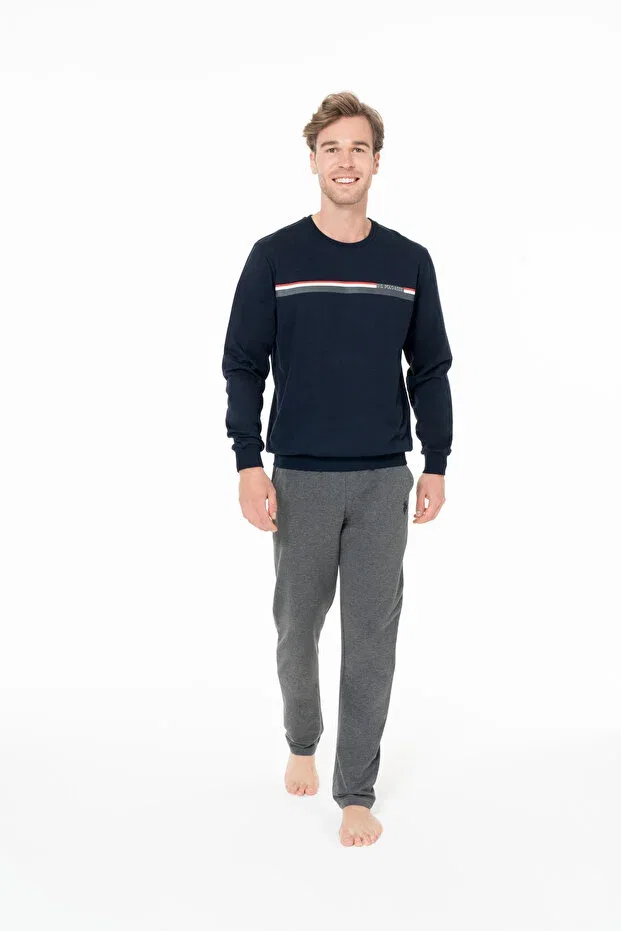 Мужской комплект пижамы с длинным рукавом U.S. Polo Assn., Navy Blue