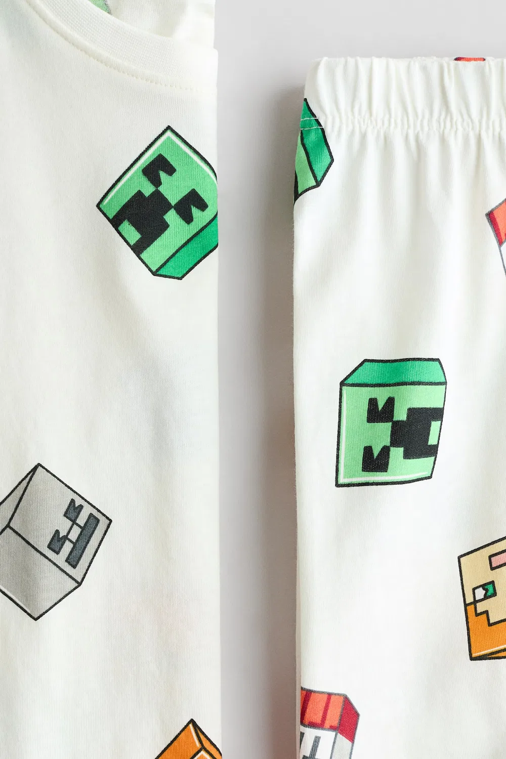 Пижама из набивного хлопка H&M, Cremefarben/Minecraft — фото 2