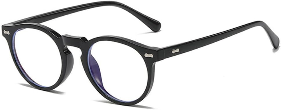 

Ретро круглые солнцезащитные очки для женщин, модные, с заклепками, защита от УФ-излучения UV400, для мужчин, панк, темно-зеленые солнцезащитные очки TKKTLLT, Black Clear